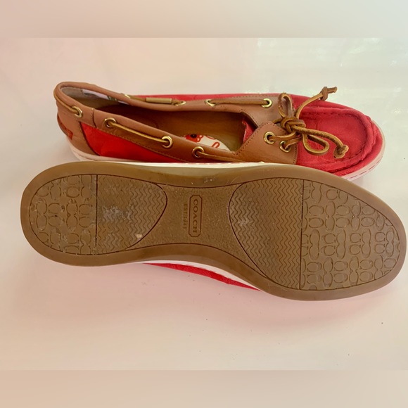 Authentic Coach Richelle loafers. Size 9.5. Red, poppies inside. - Picture 3 of 4